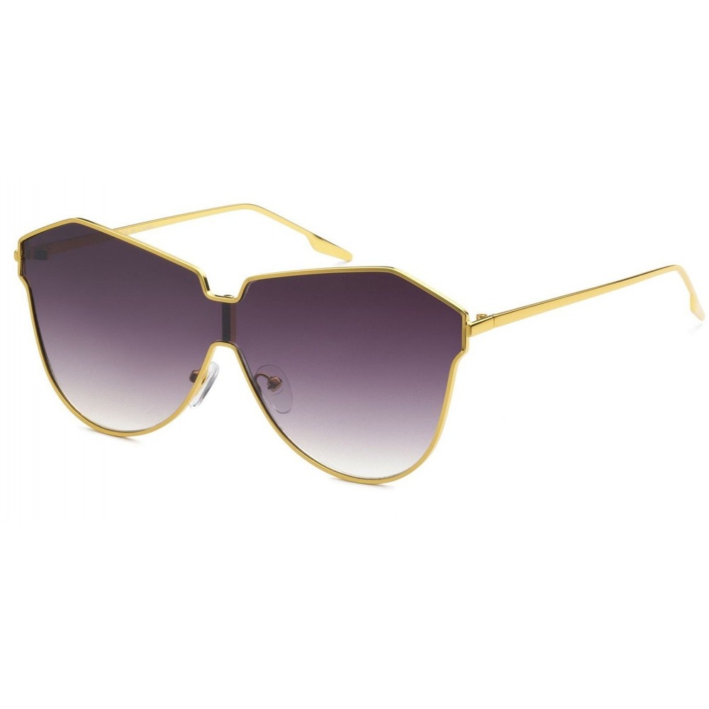Oversized Sunglasses Shield Visor Gold Frame Fashion Sun Glasses Lentes Gafas